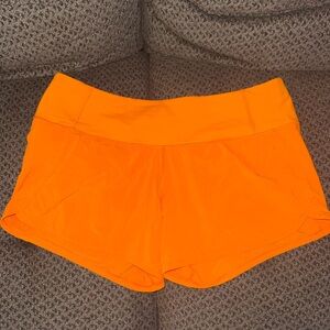lululemon athletica Neon Orange Athletic Shorts